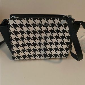 Michael Kors Black and White Houndstooth Purse